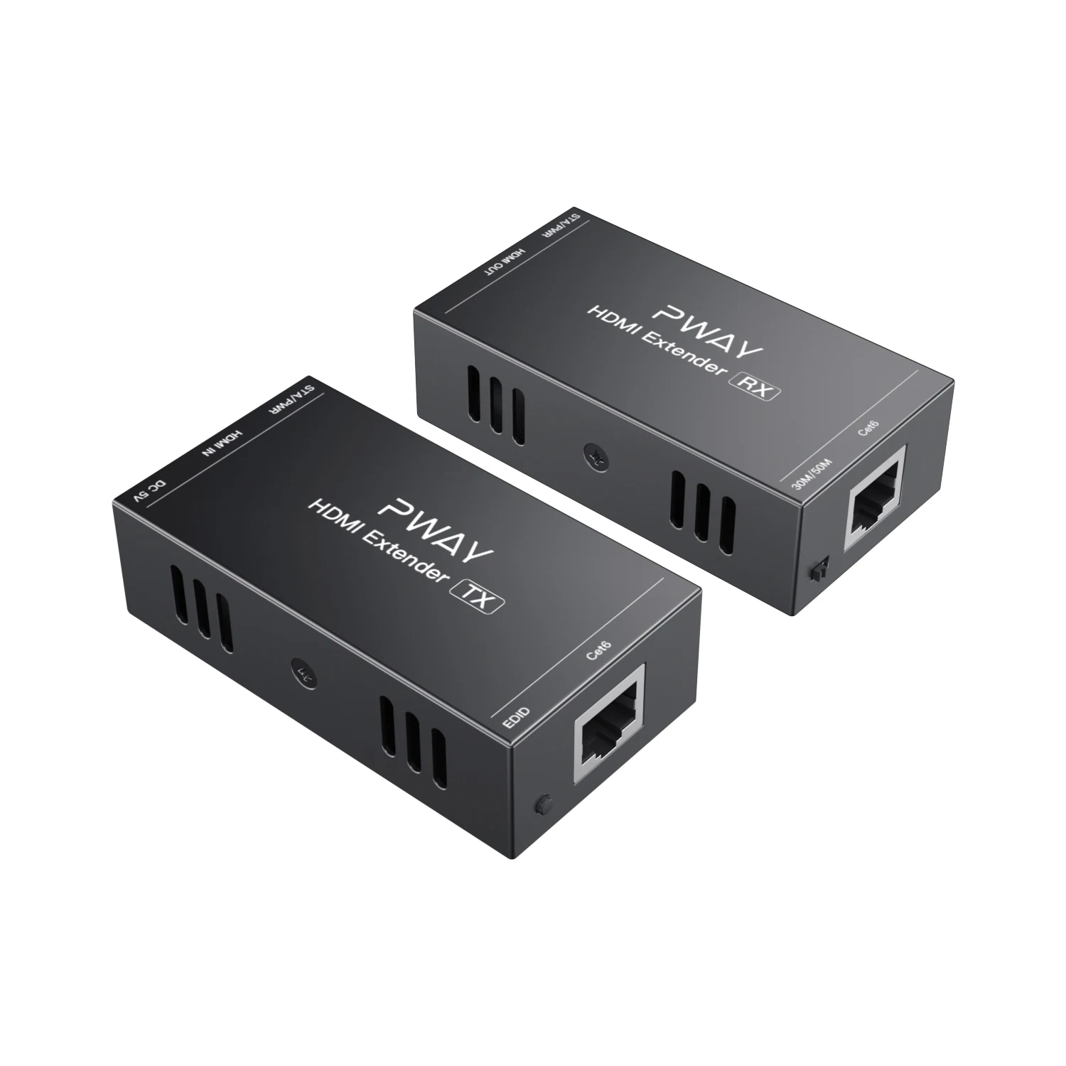 Extensor HDMI de 50m, Cable extensible RJ45 Cat5e/6, 1080P @ 60Hz, transmisión de Audio y vídeo, soporte sincrónico 3D POC EDID para CCTV, PC y hogar - imagen 3
