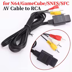 Cable de Audio AV de 1,8 m, Cable de vídeo compuesto, línea de 6 pies Compatible con consola de juegos de TV N 64/N64/GameCube/NGC SNES SFC, 1-10 Uds.