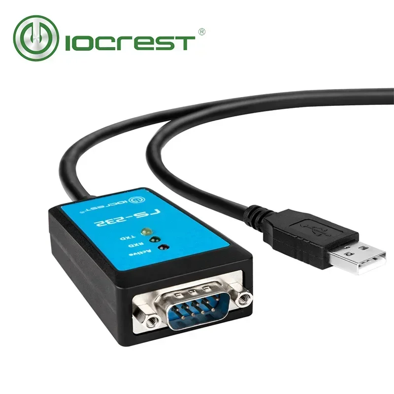 IOCREST 1,8 M FTDI Chips USB 2,0 a DB9 RS232 puerto com convertidor de Cable serie con anillo magnético luz Led para industrial - imagen 5