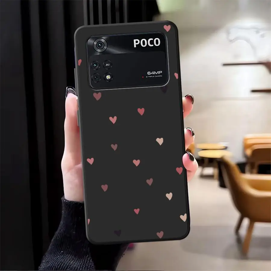 Funda de corazones coloridos para Xiaomi Poco M3 M4 M7 Pro C50 C40 F1 C75 X3 X4 X5 X7 Pro C61 M5 C71 F3 funda de teléfono suave negra - imagen 3