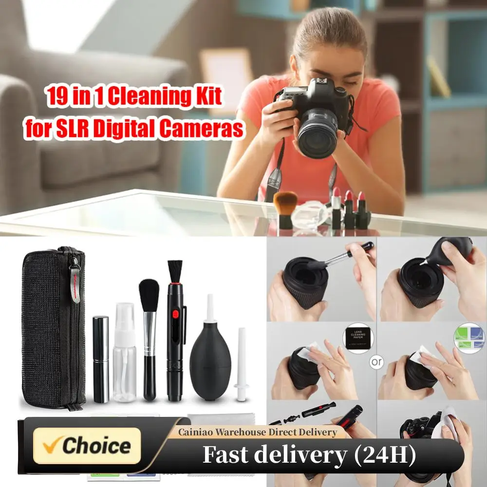 Kit de limpieza de cámara 19 en 1, lente DSLR, Kit de limpieza de Sensor de cámara Digital para cámaras Sony Fujifilm Nikon Canon SLR DV, juego de limpieza