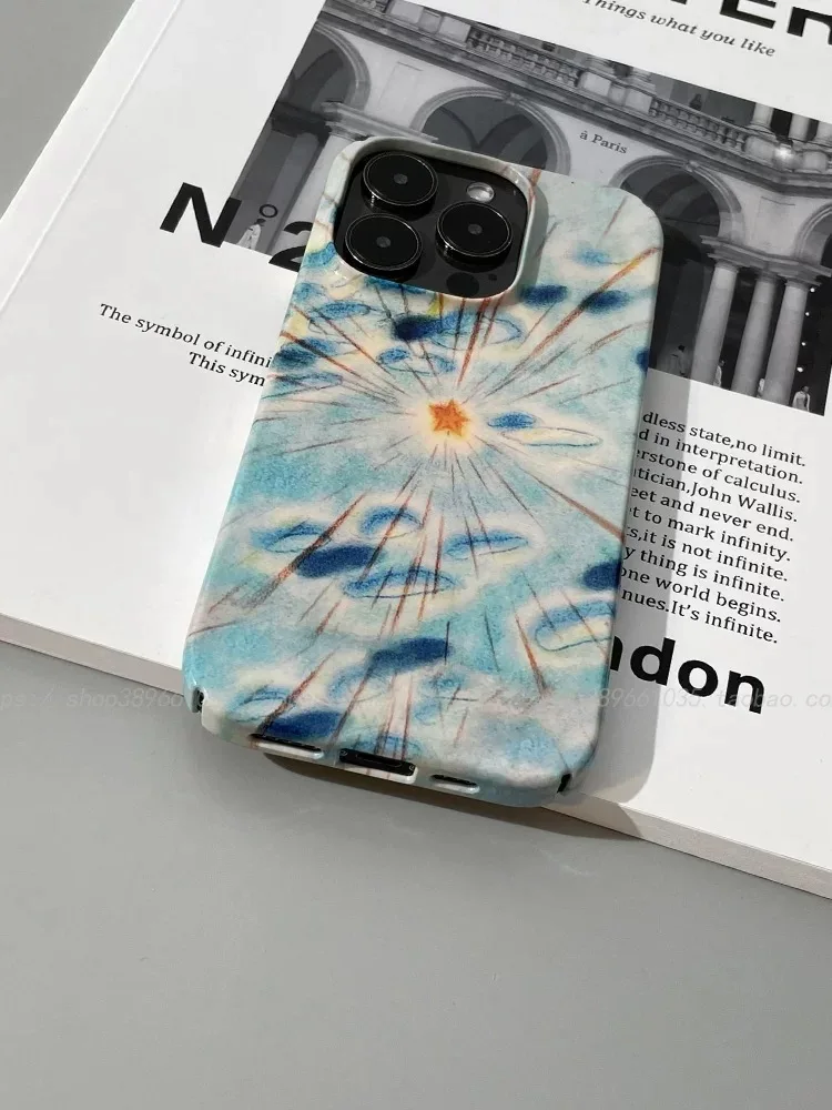 Funda de teléfono INS para iPhone 16 15 14 13 12 11 Pro Max XS XR XSMax 6 7 8 Plus, cubierta dura HD brillante para PC, cubierta de estrellas radiantes coreanas - imagen 4