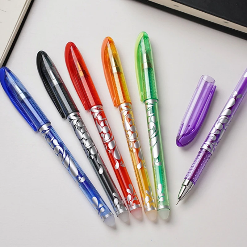 Juego de bolígrafos de Gel mágicos borrables, botella creativa, bolígrafos neutros borrables para estudiantes, 0,5mm, 6 colores, papelería para oficina y escuela, 1 Juego - imagen 5