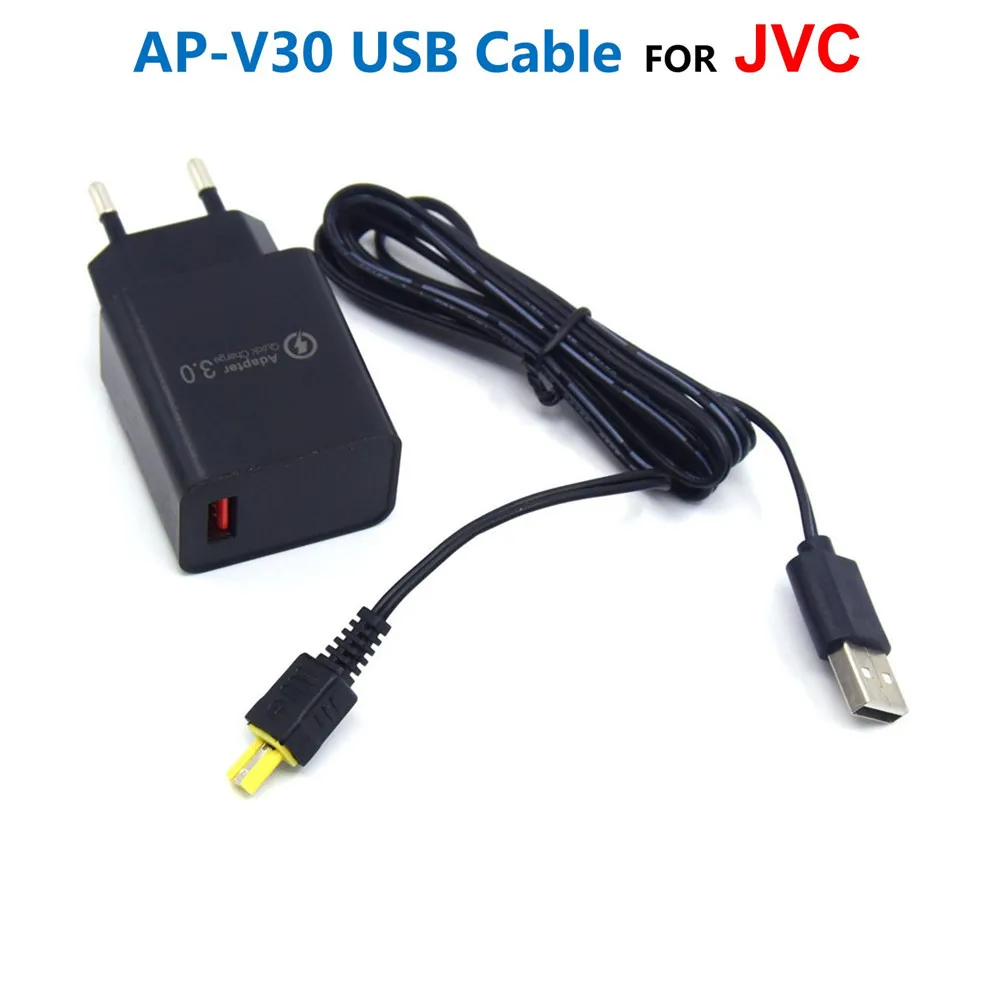 AP-V30 AP-V30U Cable USB + adaptador de cargador para cámara JVC Everio DV videocámara GZ HM300 HM320 HM330 HM334 HM335 HM340 HM