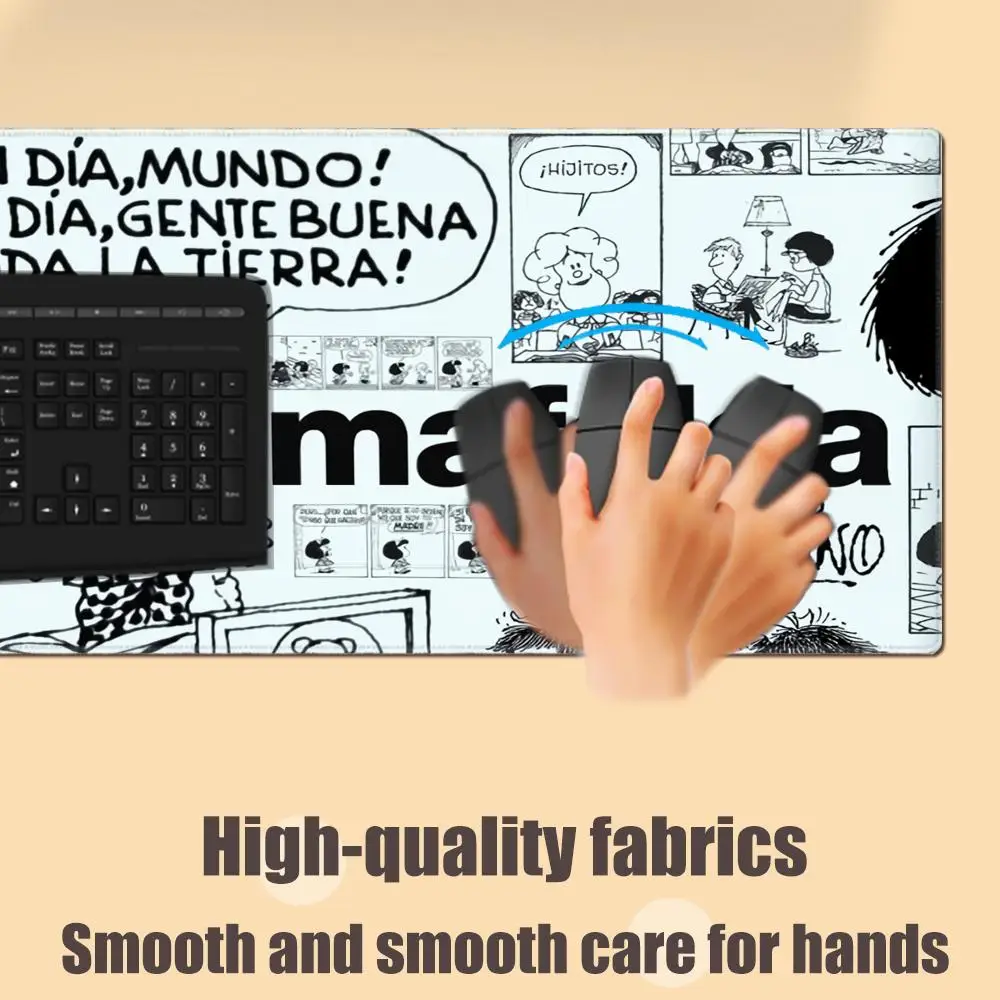 HYBXAXC Mafalda Girl Mousepad, recién llegados, alfombrilla de ratón grande para juegos XL XXL, alfombrilla de ratón para jugador, tamaño para teclados, alfombrilla 900x400 - imagen 4