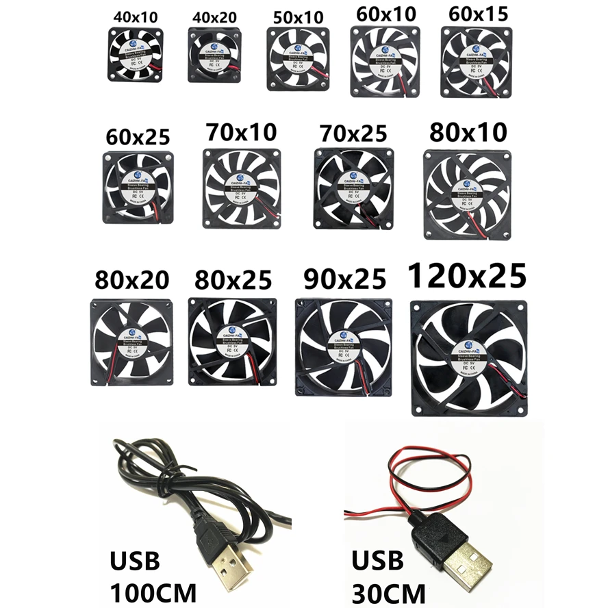 Ventilador USB Silencioso 40-120mm - Motor Brushless Bajo Ruido - imagen 4