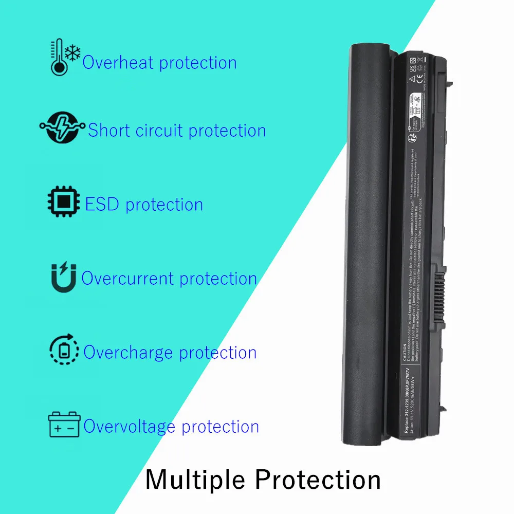 Batería de ordenador portátil de 5200mAh para DELL Latitude E6120 E6220 E6230 E6320 E6330 E6430S FRR0G RFJMW K4CP5 Y61CV J79X4 7FF1K 823F9 9GXD5 - imagen 4
