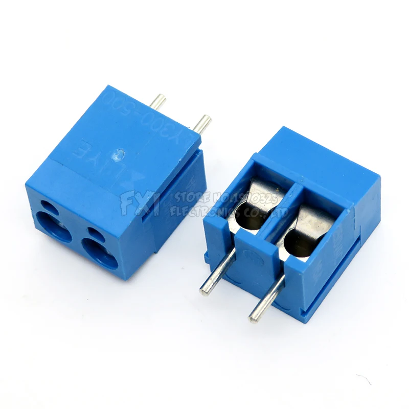 10 unids/lote KF300-5.0-2P tornillo de KF300-2P, 250V, 16A, 2 pines, 5,0mm, Pin recto, PCB, bloque de tornillos 14-22A WG