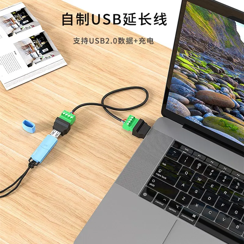 USB 2,0 tipo A macho/hembra a conector de tornillo de 5 pines conector USB con escudo Terminal sin soldadura enchufe DIY - imagen 4