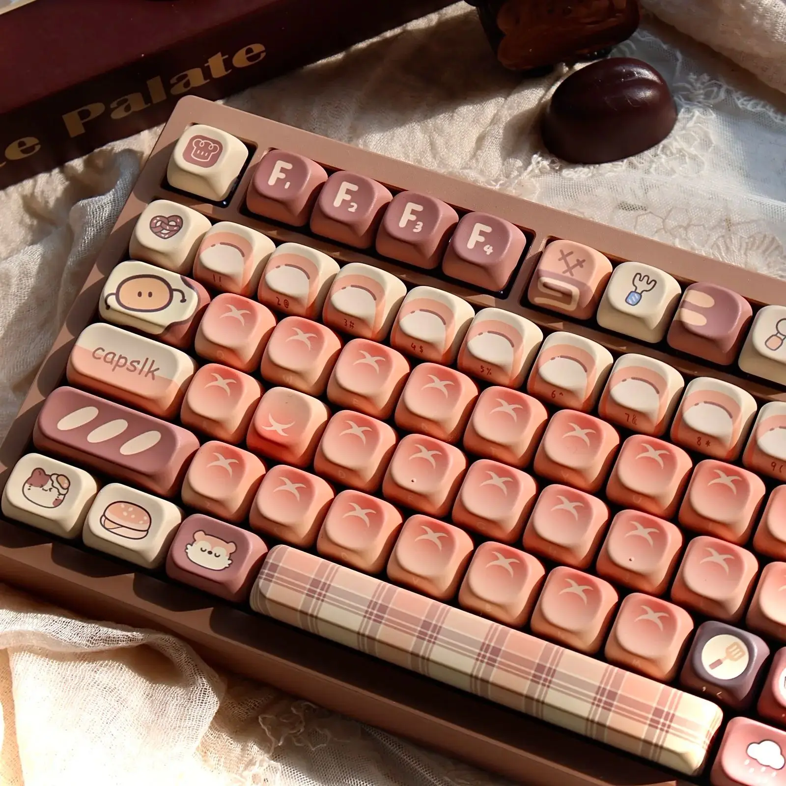 Tecla Retro con diseño de Alicia, bonito pan de Chocolate con degradado, tema delicioso, 2,25/2,75Ul, tecla de entrada, 133 teclas, para Aulat/lluvia 75 - imagen 3