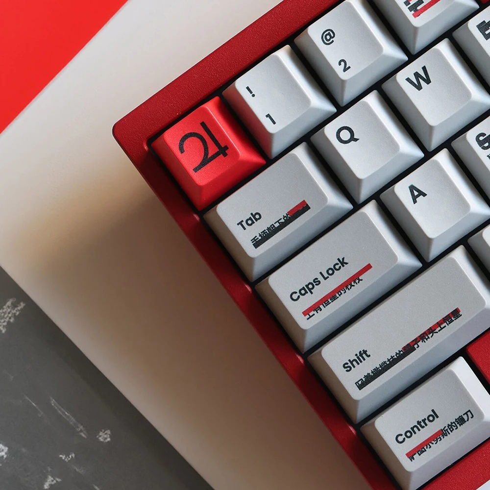 TUT Cherry Profile Search Plan R2 Dye Sub Keycap Set, PBT grueso para teclado 87 tkl 104 ansi xd64 bm60 xd68 xd84 BM87 BM65 - imagen 4