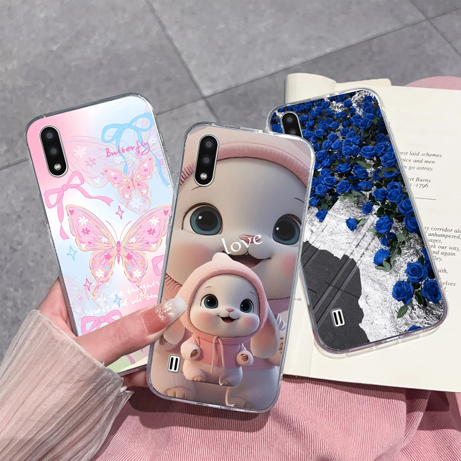 For Samsung Galaxy A01 M01 Core Case Gradient Flowers Soft TPU Silicone Phone Cases For Samsung A 01 M 01 Protective Back Cover - imagen 2