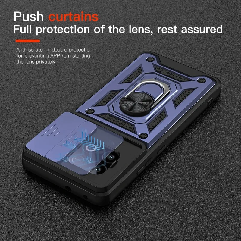 Funda magnética Armor a prueba de golpes para IQOO Z10 Turbo Pro 5G, anillo de protección de lente deslizante, soporte, cubierta trasera de teléfono para IQOO Z10 Turbo - imagen 3