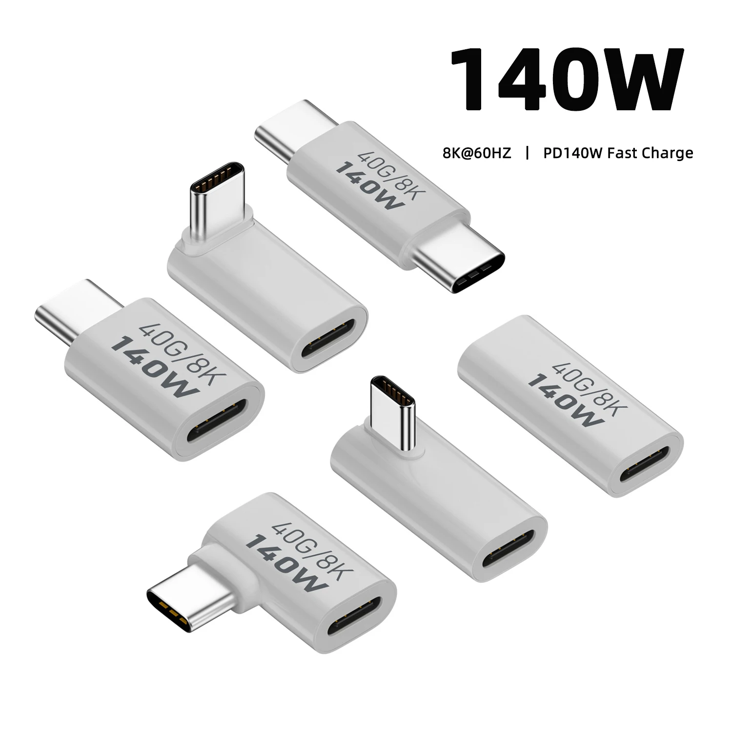 PD140W USB4.0 tipo C a USB C convertidor adaptador de carga rápida 40Gbps conector de sincronización de datos 8K @ 60Hz adaptador USB C OTG para MacBook