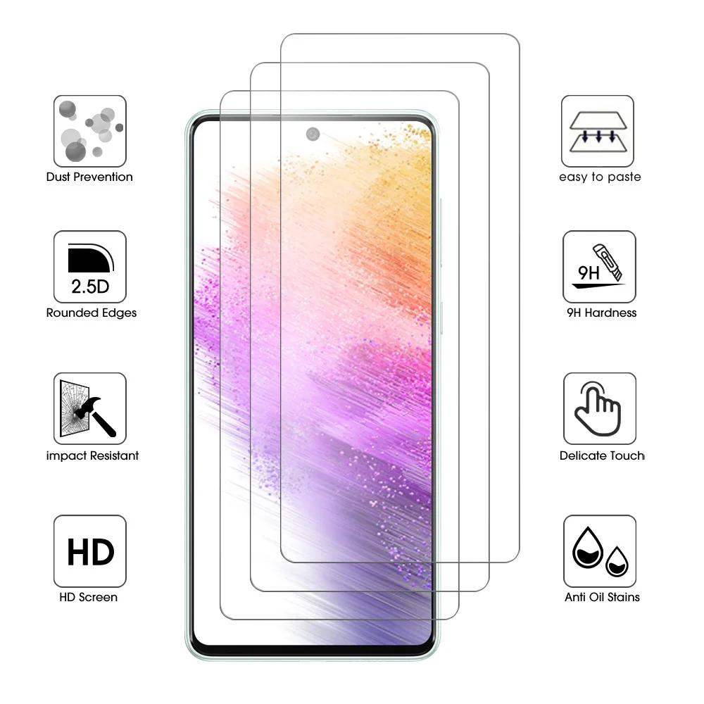 Para Samsung Galaxy A73 6,7 ''Protector de pantalla película protectora antirotura A73 protector de pantalla vidrio templado para Samsung A73 5G - imagen 2