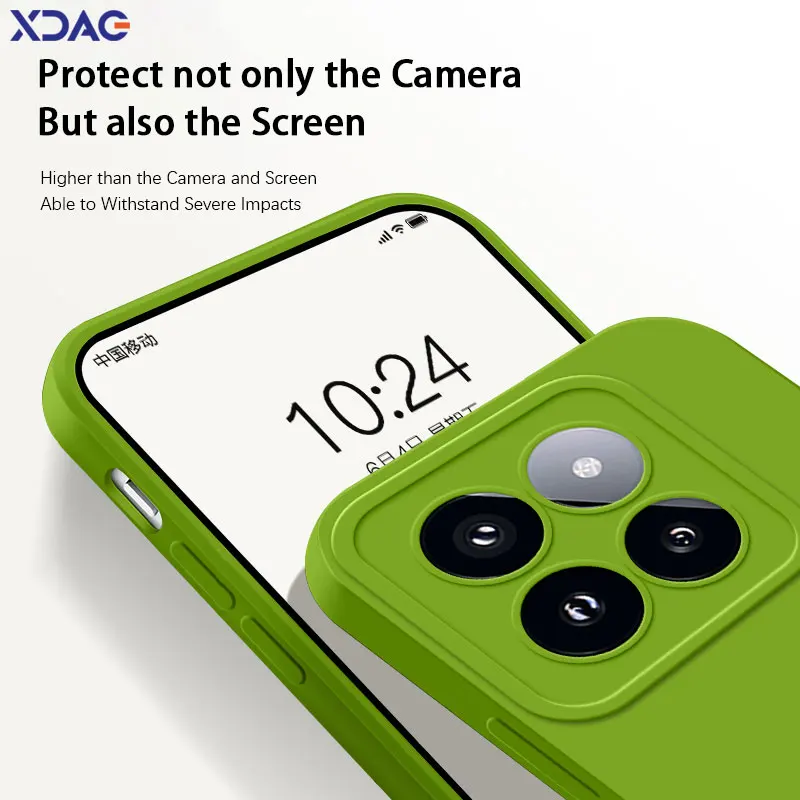 Funda de teléfono de silicona líquida cuadrada con ojos de Ángel de lujo para Xiaomi Mi 14 Pro Xiaomi14 14Pro 5G 360, funda trasera suave a prueba de golpes - imagen 3