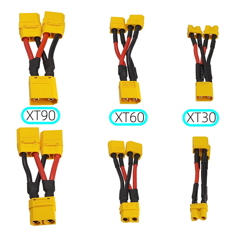 Cable conector de batería de litio tipo Y 1 a 2 XT90 XT60 XT30, línea paralela XT90 macho a hembra, Cable de enchufe de carga de energía para Dron - imagen 2