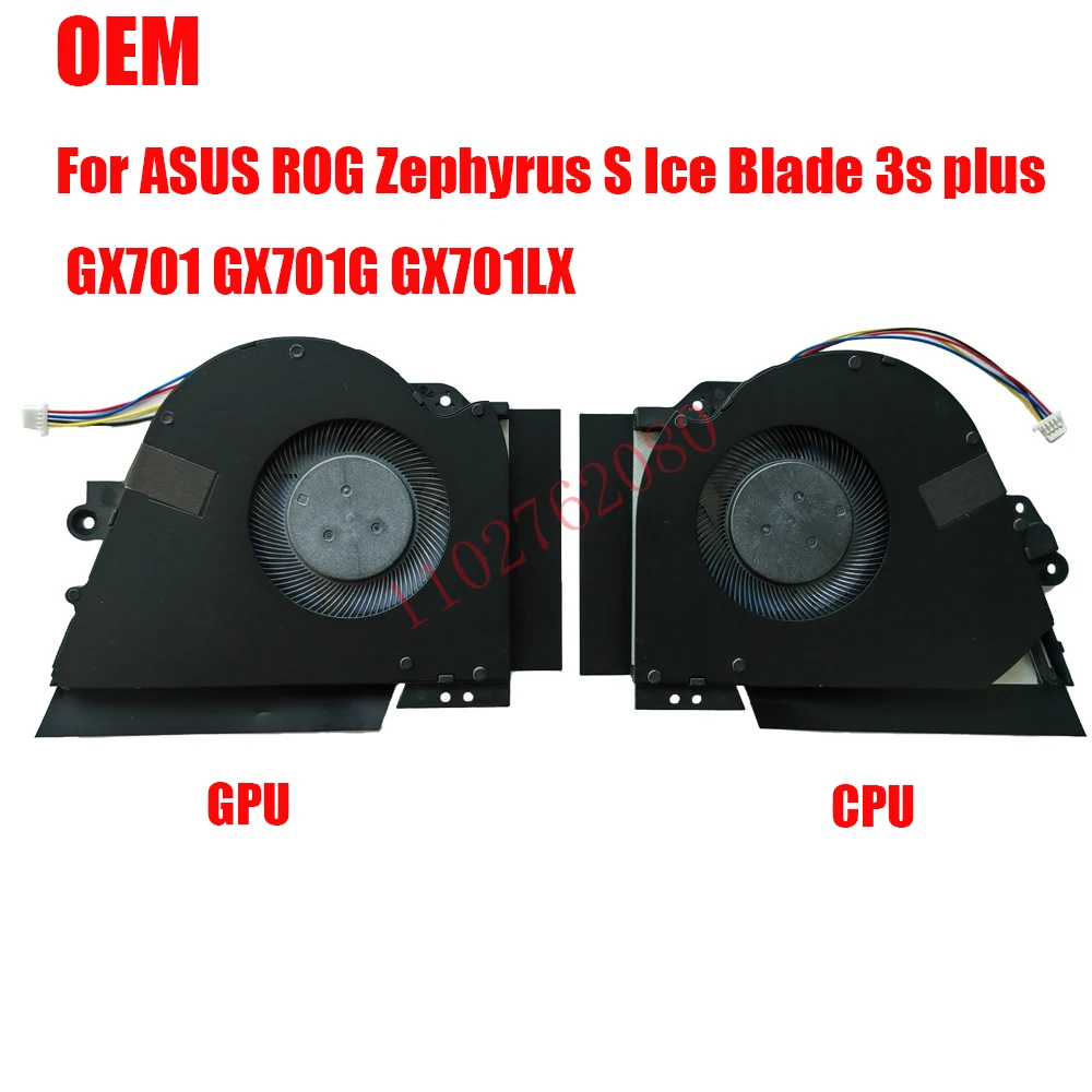 OEM nuevo reemplazo de CPU de ordenador portátil + ventilador de refrigeración GPU para ASUS ROG Zephyrus S Ice Blade 3s plus GX701 GX701G GX701LX Series 12V