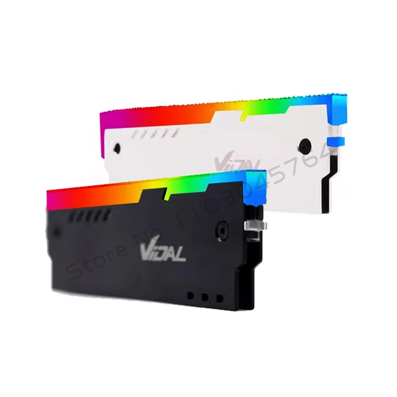 Disipador de calor Ram para computadora de escritorio ARGB DDR4 DDR3 Disipador de calor de memoria universal direccionable Negro / Blanco Paquete de 2 piezas - imagen 5