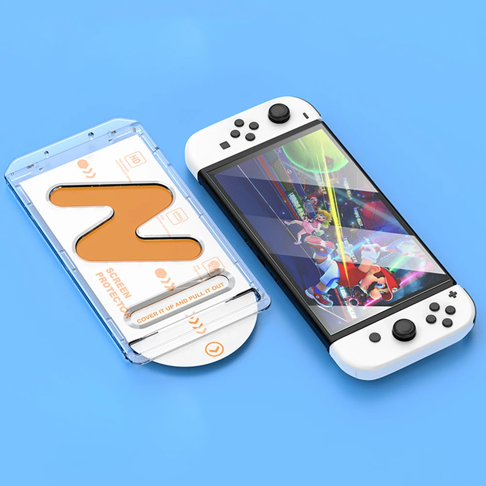 1/2 Uds vidrio Protector para Nintendo Switch Protector de pantalla de vidrio templado para Nintendo Switch Oled película protectora antiarañazos - imagen 3