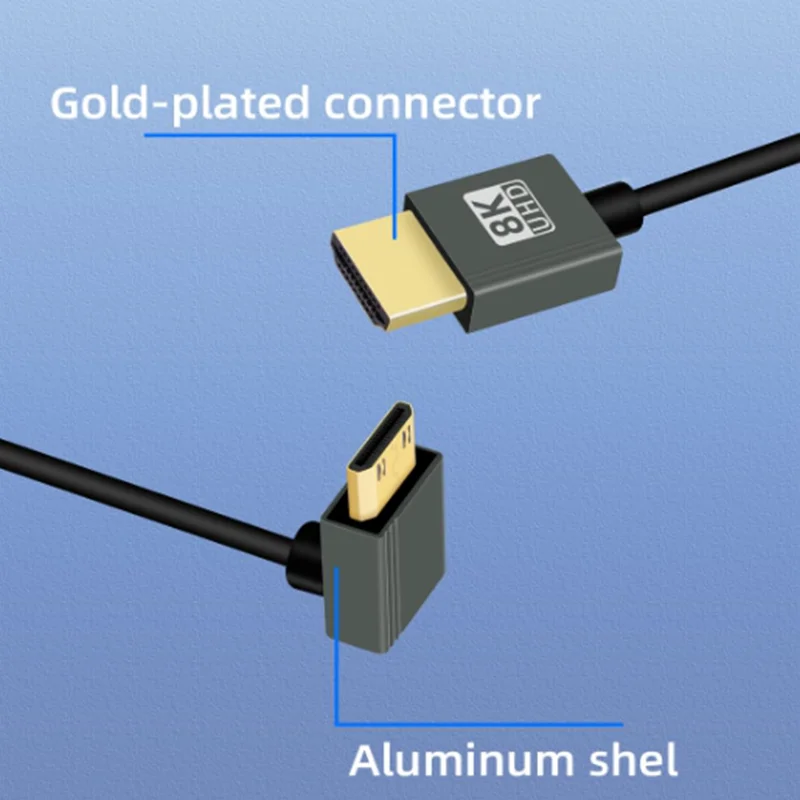 Cable en espiral Ultra HD de alta velocidad HD a Mini HDMI 2,1, compatible con 8K, 4K, 3D y HDR dinámico de hasta 48Gbps, Compatible - imagen 2