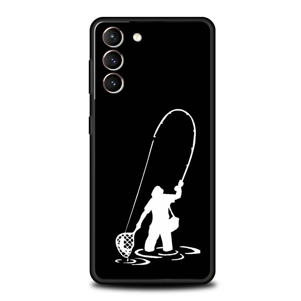 Funda de teléfono con latido del corazón de pesca para Samsung Galaxy S25 Edge S24 S23 S22 S20 Ultra S21 FE 5G S10 Plus, funda suave de TPU - imagen 4