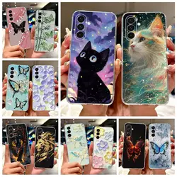 Funda Gato Samsung Galaxy A36 5G A16 A26 A56 Suave con Dibujo
