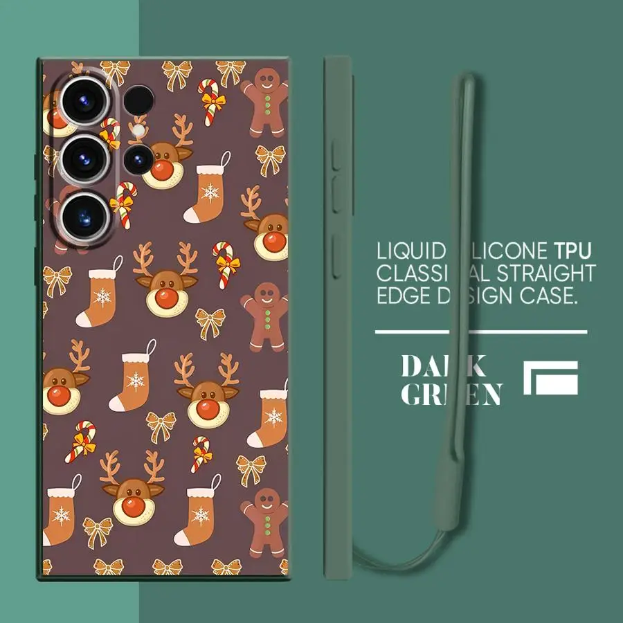Funda para Samsung Galaxy S21 Plus S23 S20 S22 Ultra S25 Edge Note 20 10 Ultra S24 FE funda suave bonita Navidad - imagen 5