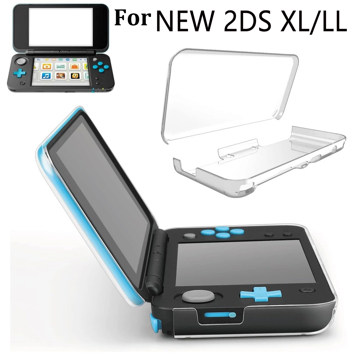 1/2 Uds funda protectora dura tipo dividido para NS nuevo 2DS LL XL funda de cristal cubierta protectora resistente al polvo y a los arañazos - imagen 3