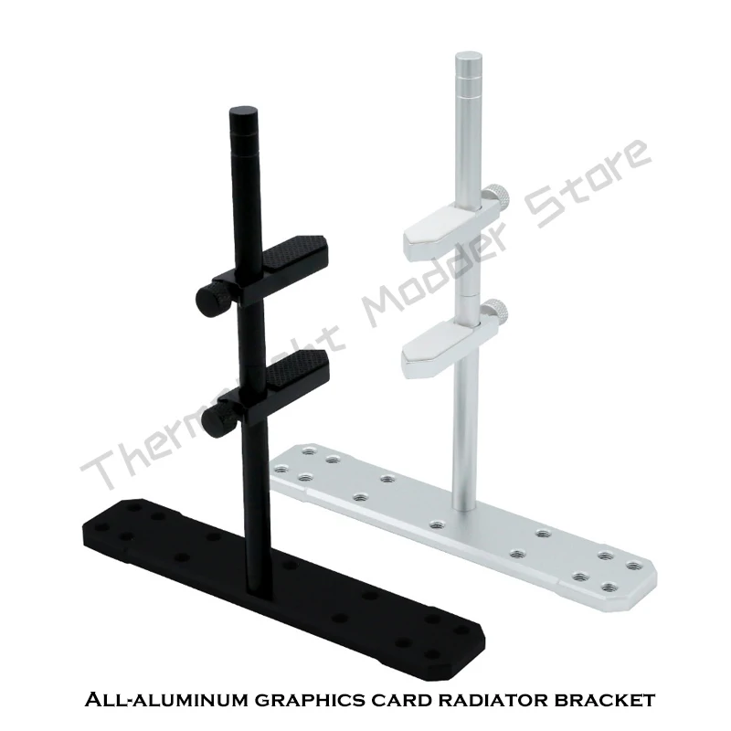 Soporte GPU para caja de computadora transparente lateral, montaje de posición del ventilador inferior Soporte de tarjeta gráfica de aluminio completo - imagen 5