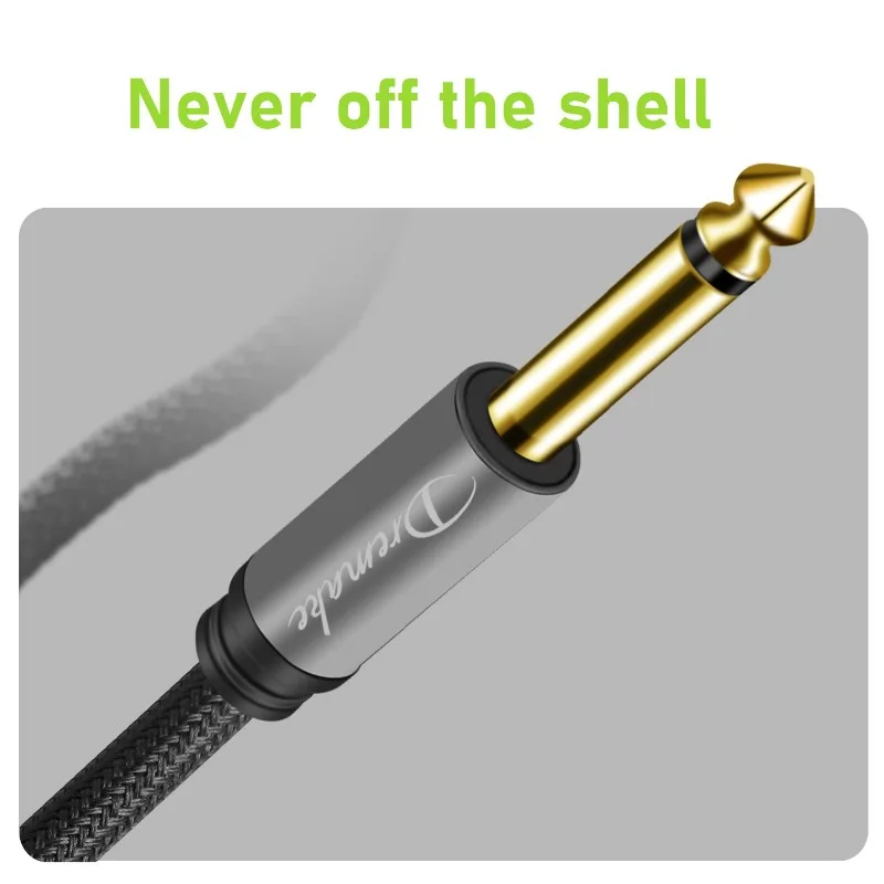 Cable de Audio para micrófono macho, 1/4 "TS Mono a XLR, desequilibrado, doble blindaje, sin ruido, para amplificador de micrófono - imagen 5