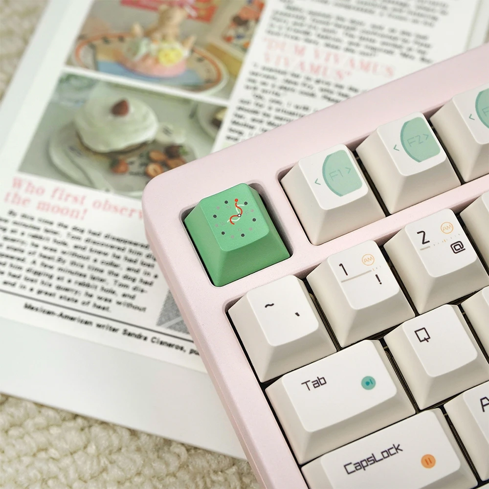 Teclas de Radio 144 teclas, sublimación de tinte, perfil de cereza, teclas PBT, color blanco roto para teclado mecánico MX 64/96/104/108 - imagen 3