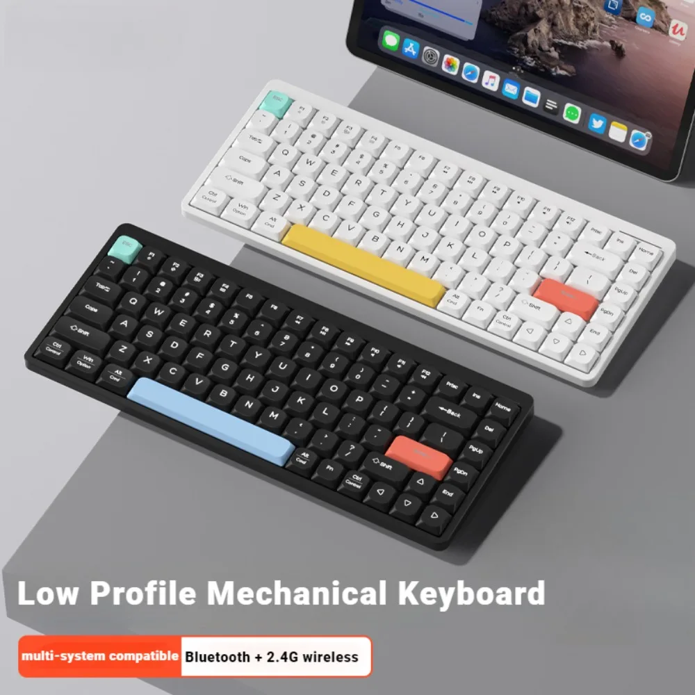 Teclado mecánico de bajo perfil YK84, inalámbrico, Bluetooth, personalizado, ultrafino, portátil, oficina, juegos, Mac, Ipad, portátil