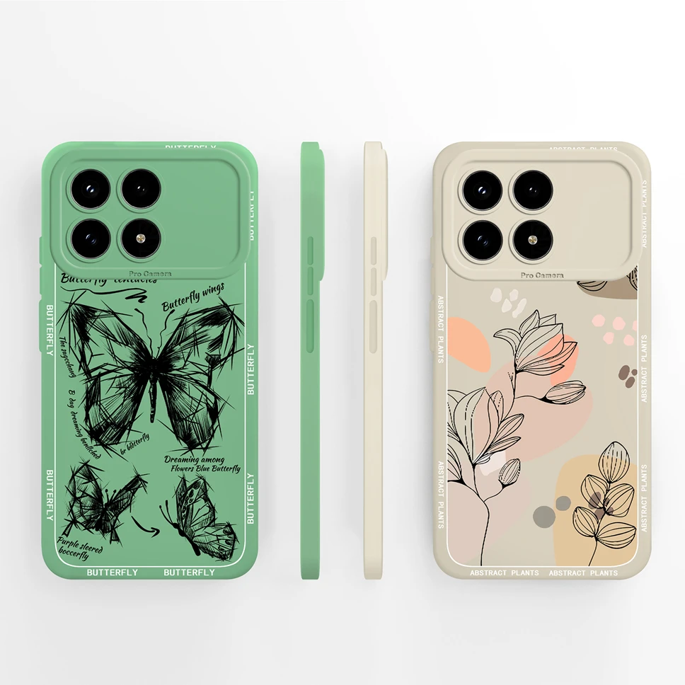 Para Xiaomi Redmi K90 Pro Max Funda de teléfono patrones de plantas abstractas Funda a prueba de golpes para Redmi K 90 Funda de silicona líquida suave Capa