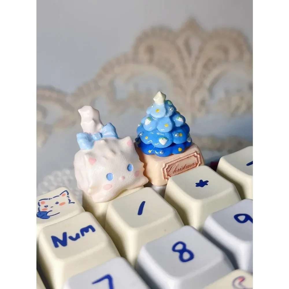 WANI Kitty-cat ArtisanKeycap personalizado lindo tapa de teclado de resina hecha a mano KeyCap para accesorios de teclado mecánico 1U Cherry MX regalo - imagen 5