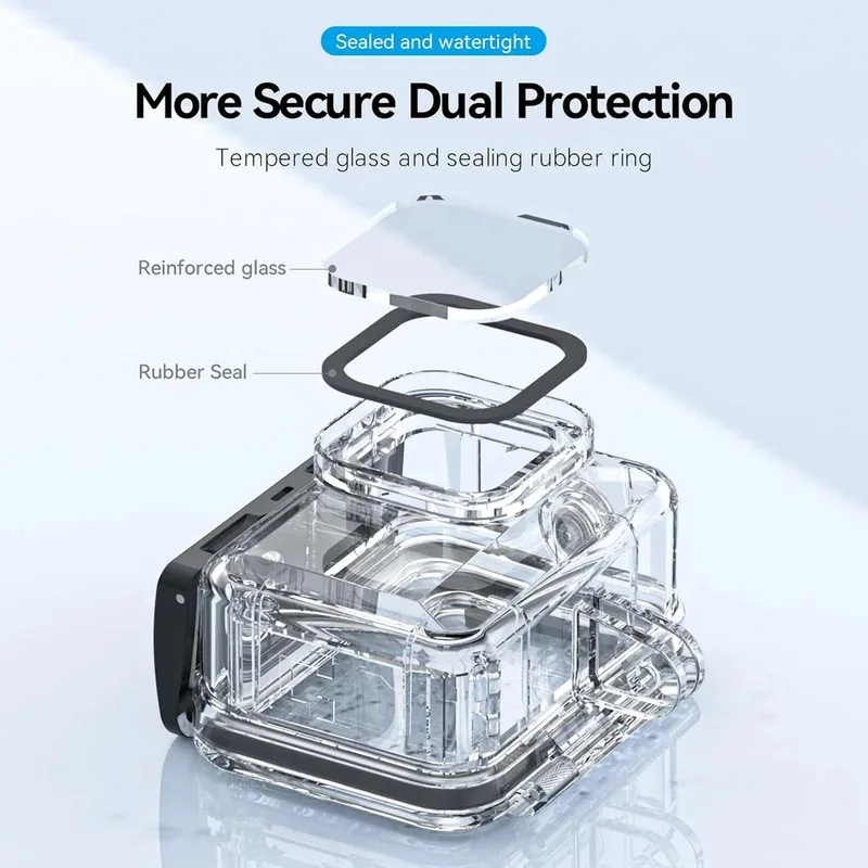 TELESIN-funda impermeable de 60M/196 pies, carcasa de buceo, cubierta subacuática para GoPro Hero 13 12 11 10 9, accesorios negros para Cámara de Acción - imagen 3