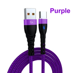 Cable USB-C 6A Carga Rápida - Compatible Huawei P30/P40 Pro, Samsung S21 Ultra