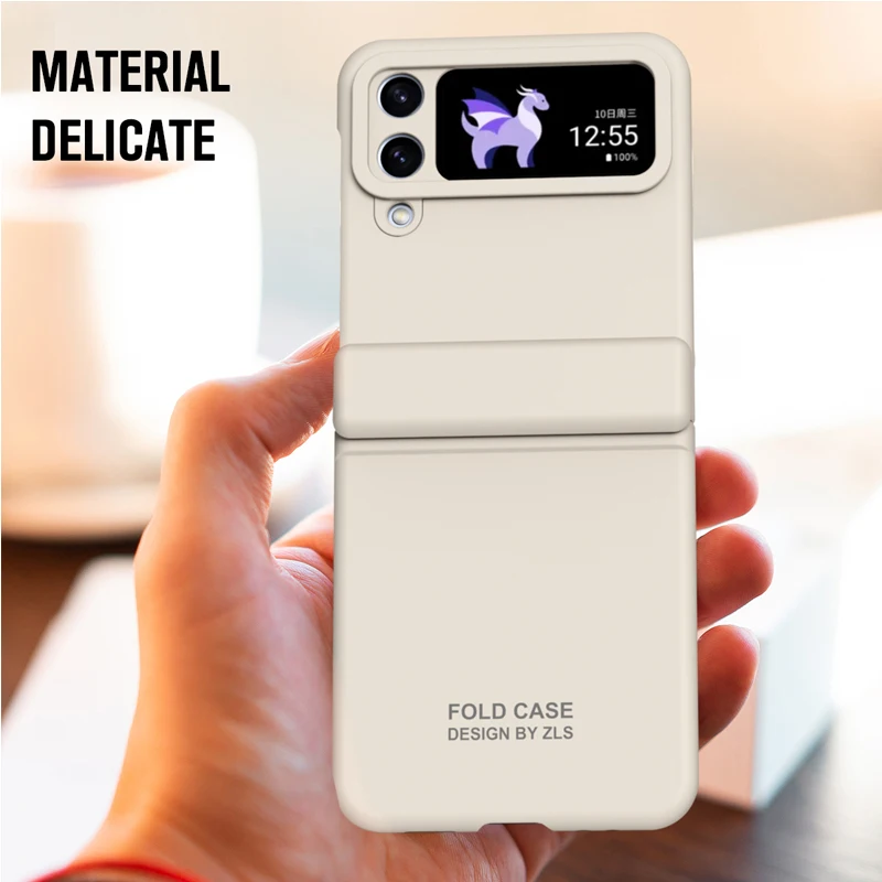 Funda de teléfono de protección completa con bisagra a prueba de golpes para Samsung Galaxy Z Flip 5 4, cubierta dura de tacto de piel mate de lujo para Galaxy Z Flip 3 - imagen 2