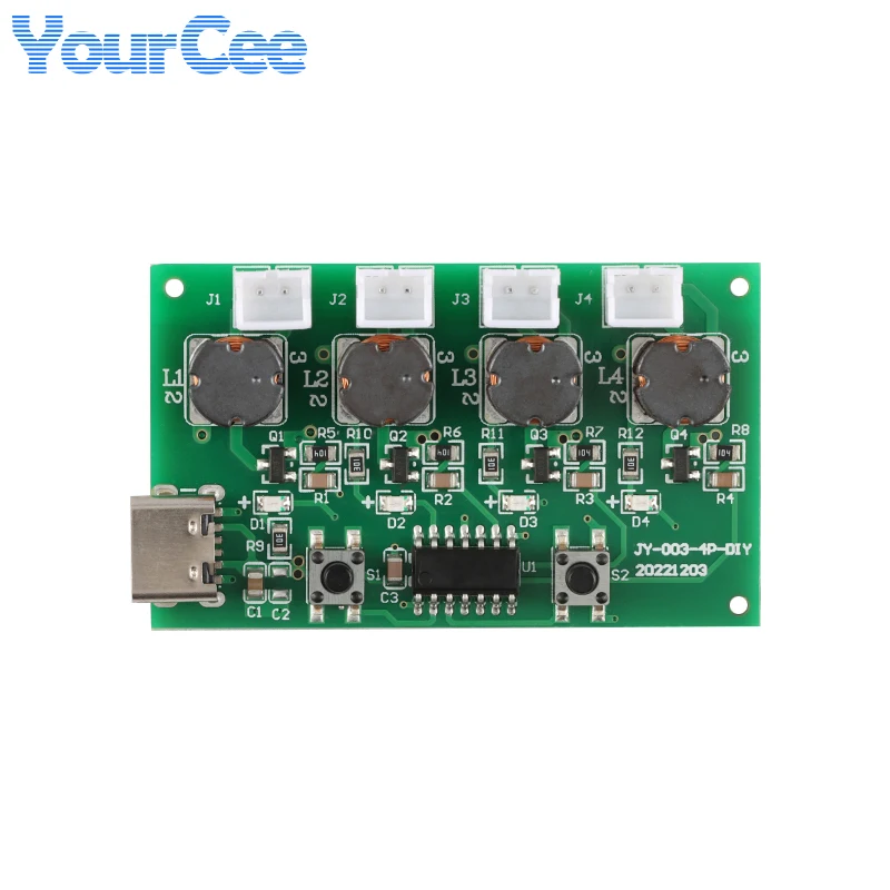 Mini módulo humidificador USB tipo C 4, 2, 1 canal, generador de niebla y placa de circuito del controlador, atomizador nebulizador, ultrasónico oscilante - imagen 4