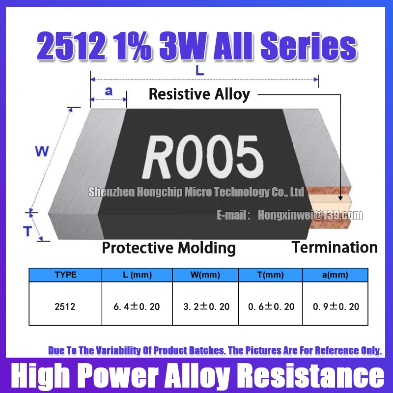 10 Uds 2512 1% 3W 70mR R070 resistencia de aleación 0,07 Ohms detección de corriente resistencia de alta potencia 6,4X3,2 MM -55 ~ + 170 ℃ - imagen 5