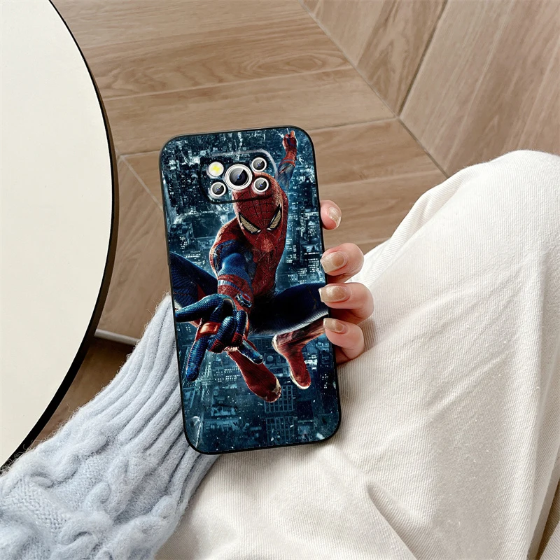Marvel Hero Spider Man-Funda negra para teléfono móvil, carcasa para Xiaomi Mi Poco F5 F4 F3 X6 X5 X4 X3 M6 M5S M4 M3 C65 Pro GT NFC 5G - imagen 4