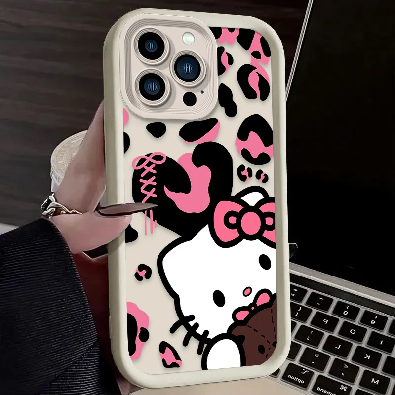 Sanrio Leopard Hello Kitty funda para Xiaomi 14T 13T 12T 11T 13 12 11 Lite 5G NE POCO X6 X5 F6 F5 F3 X4 GT X3 NFC M5S M6 Pro 4G - imagen 2