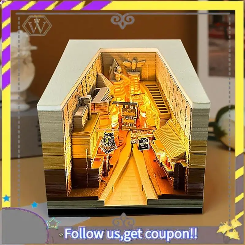 Nuevo Calendario de escritorio 2024, Bloc de notas con luces LED, calendario 3D, regalo tallado en papel, decoración de escritorio