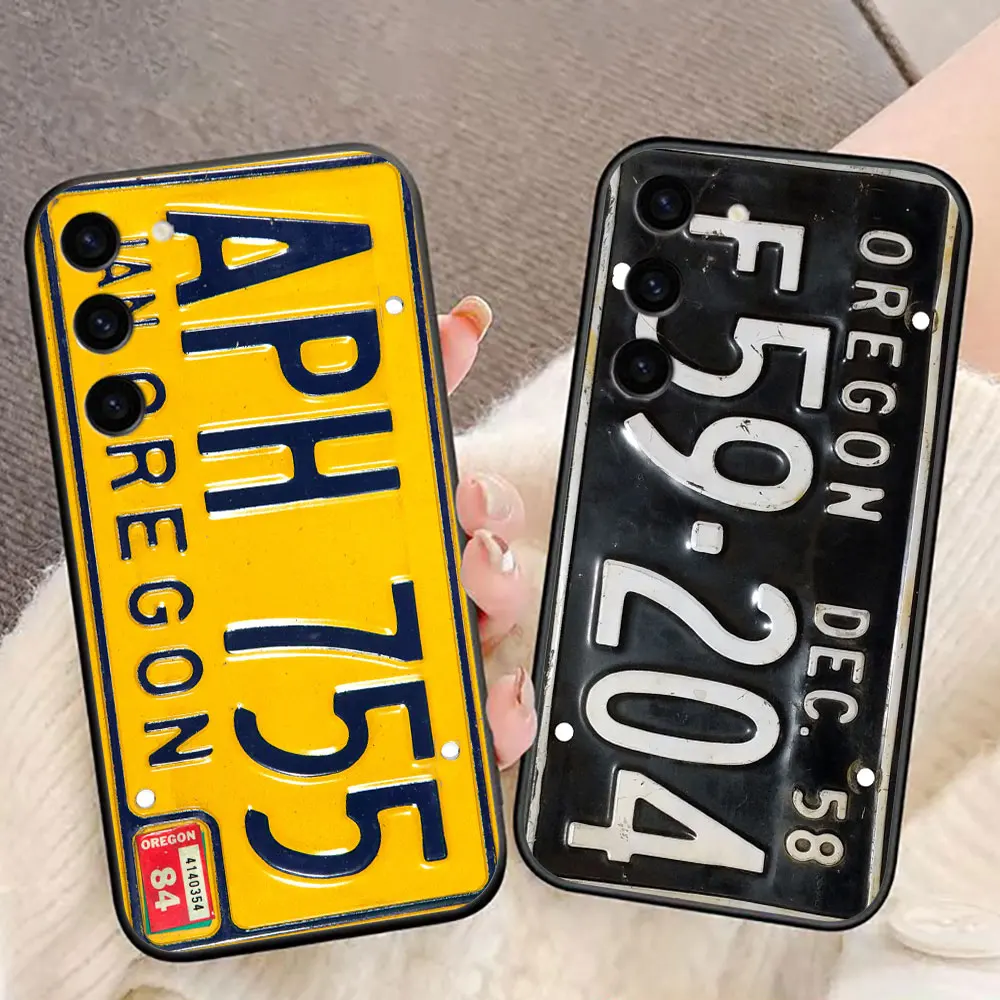 Funda de teléfono con cubierta de número de matrícula Retro para Samsung Galaxy S25 S24 S23 S22 S21 S20 FE S10 S9 PLUS ULTRA TPU Funda Capa - imagen 3