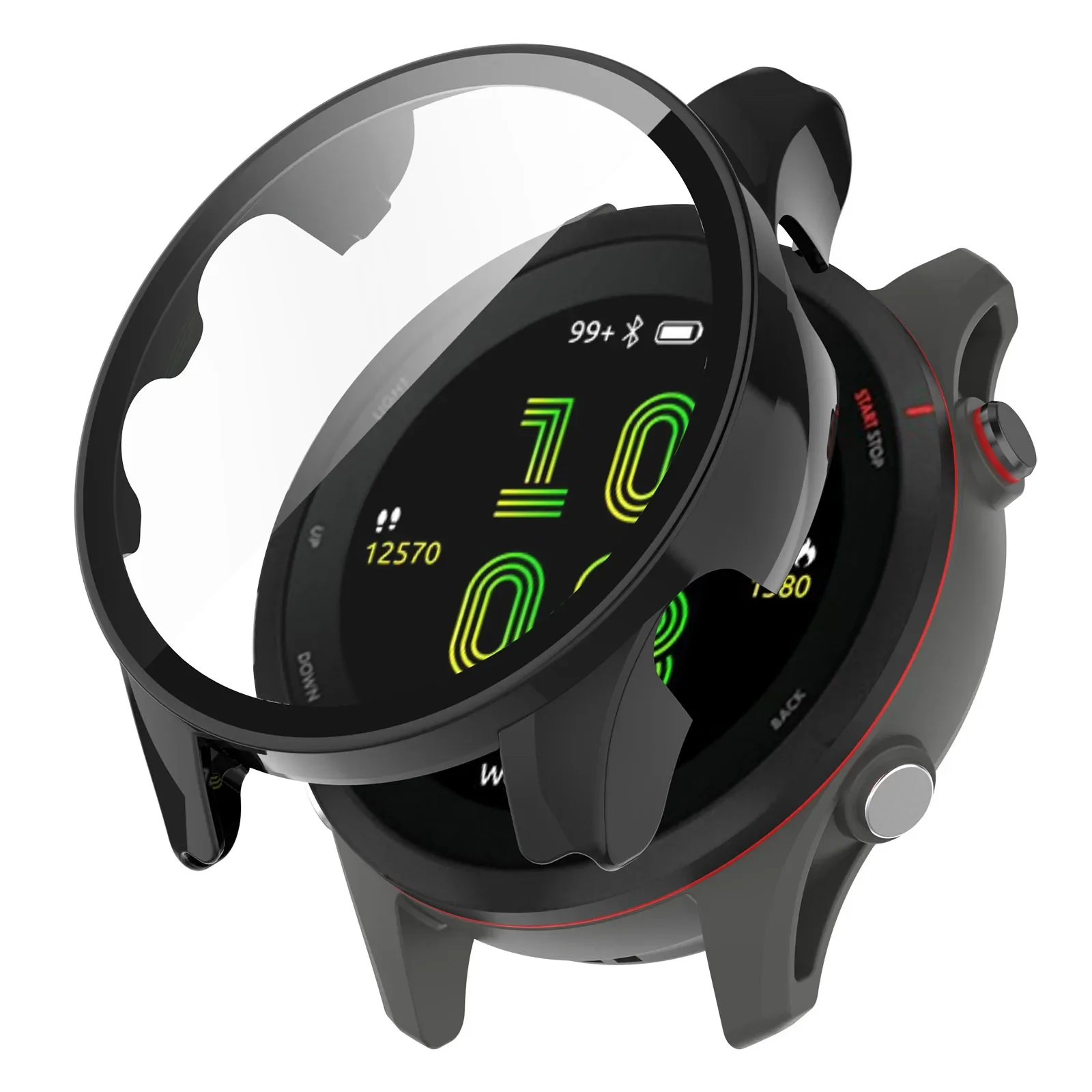 Funda para Garmin Forerunner 255 255S 955 Protector de pantalla cubierta de reloj con vidrio templado para Forerunner 965 265S 265 PC Shell - imagen 2