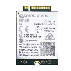 Quectel EM12-G EM12 LTE-A Módulo Cat12 LTE-FDDB1/B2/B3/B4/B5/B7/B8/B9/B12/B13/B14/B17/B18/B19/B20/B21B25/B26/B28/B29/B30/B32/B66