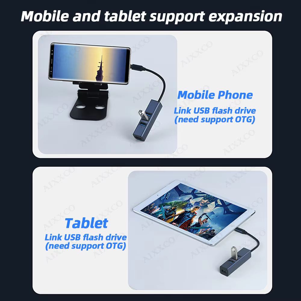 Hub USB 3.0 de aluminio con RJ45 – Extensor y divisor de puertos - imagen 3