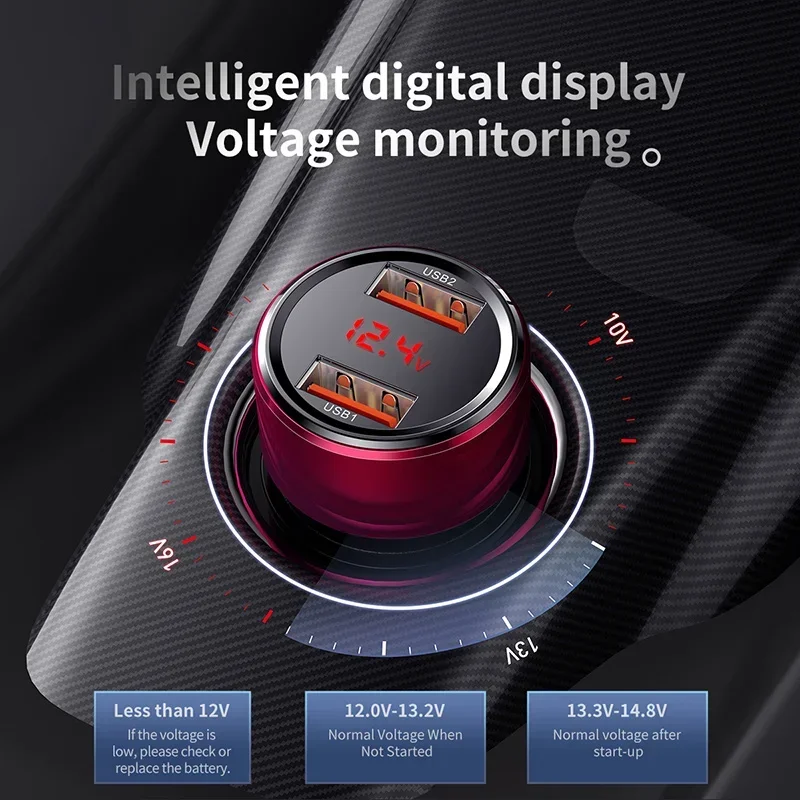 Baseus Cargador Coche 45W USB-C PD Carga Rápida Quick Charge 3.0 - imagen 3