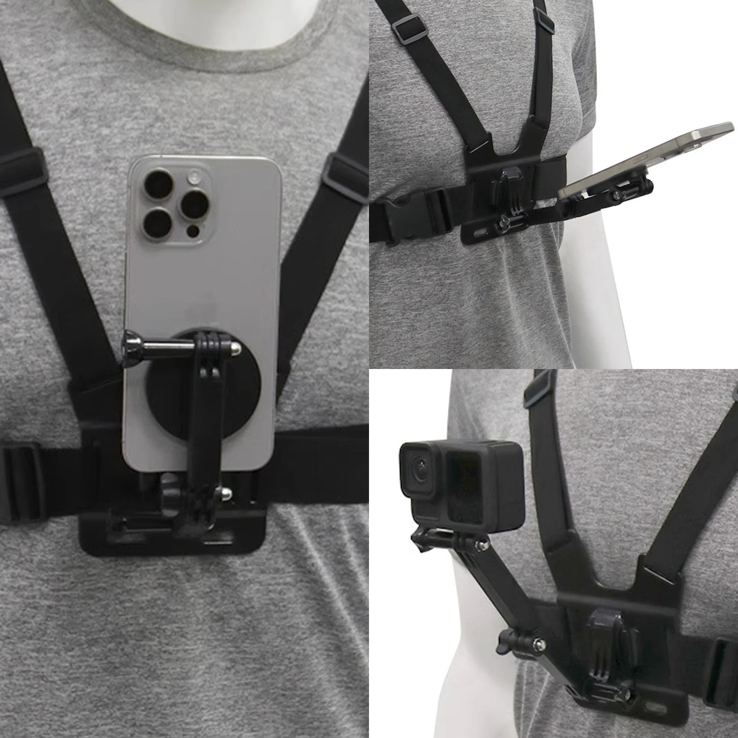 Kit de montaje de brazo pivotante de extensión de cámara Universal para GoPro Hero 13 12 11 DJI Action 5 Pro 4 adaptadores de juntas rectas ajustables - imagen 2