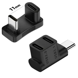 Adaptador USB-C 180° Forma U – Macho a Hembra 10Gbps 100W